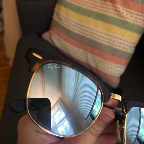 Ray Ban Clubmaster Reflective Sunglasses - Picture 4 of 5